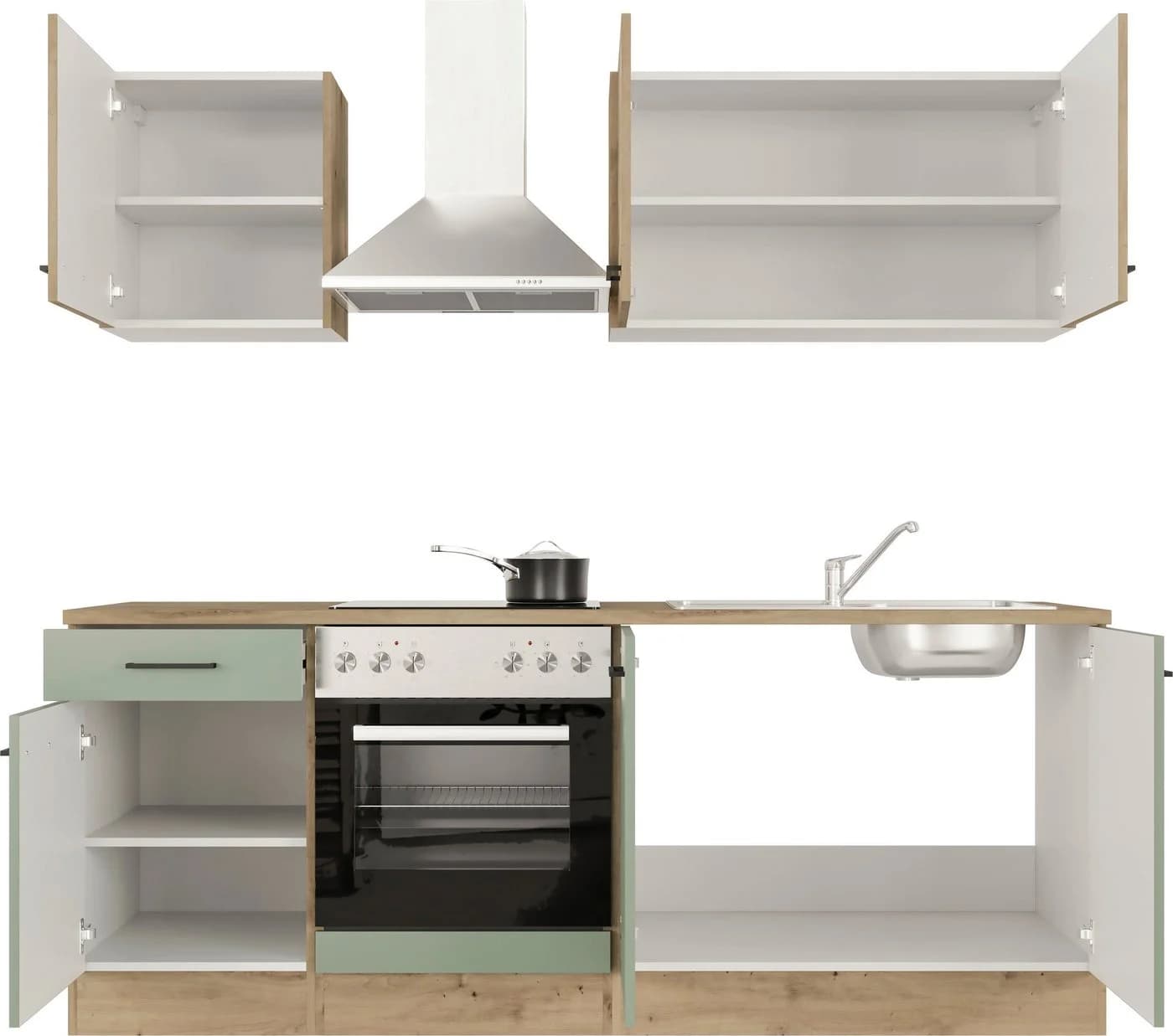 Flex-Well Küche Cara 210 cm Modern mit Glaskeramikkochfeld - Bild 3
