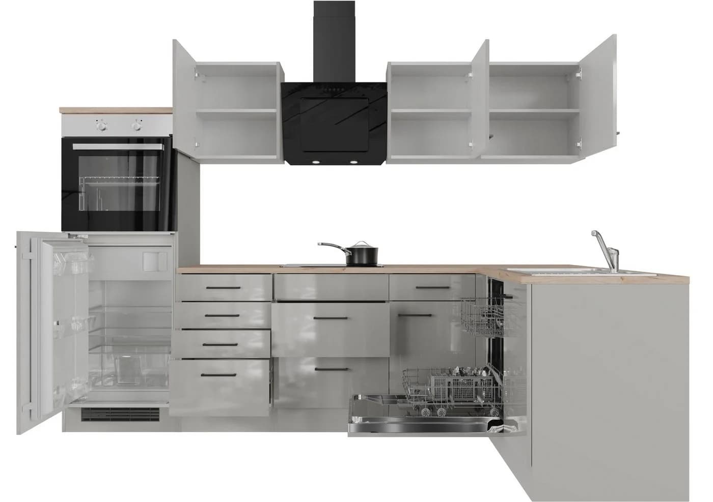 Flex-Well Küche Lund Eckküche Grau mit E-Geräten - Bild 4