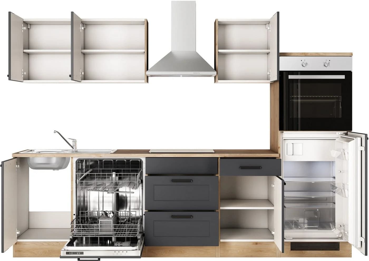 Flexwell Landhaus-Küchenzeile inkl. Elektrogeräte 280 cm - Bild 4