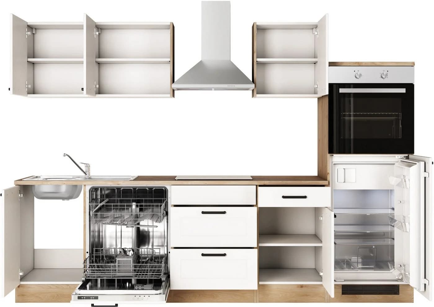 Flexwell Landhaus Küchenzeile inkl. Elektrogeräte 280 cm - G-280-2320-016-JULIA - Bild 4