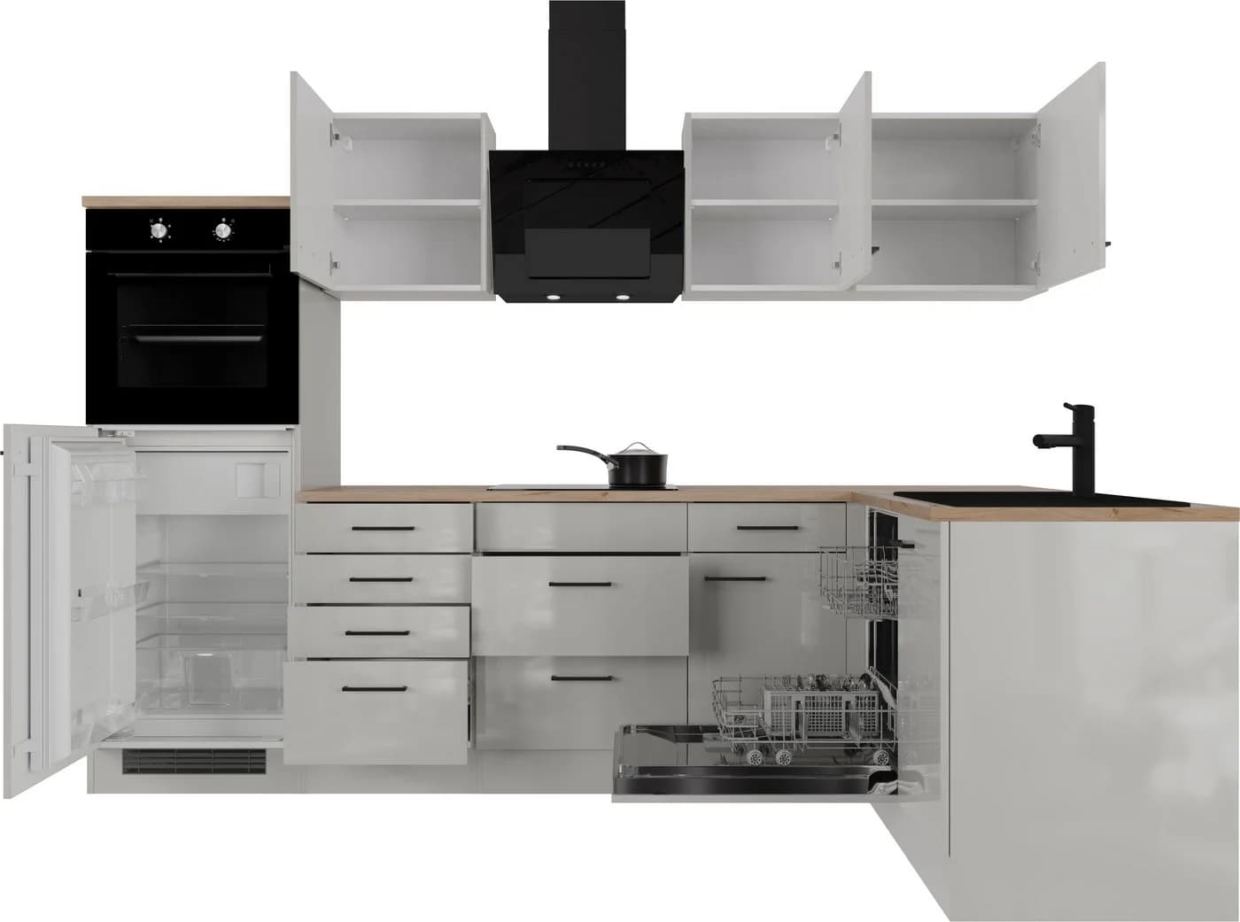 Flex-Well Küche Lund Winkelküche Rauchgrau mit E-Geräten - Bild 3