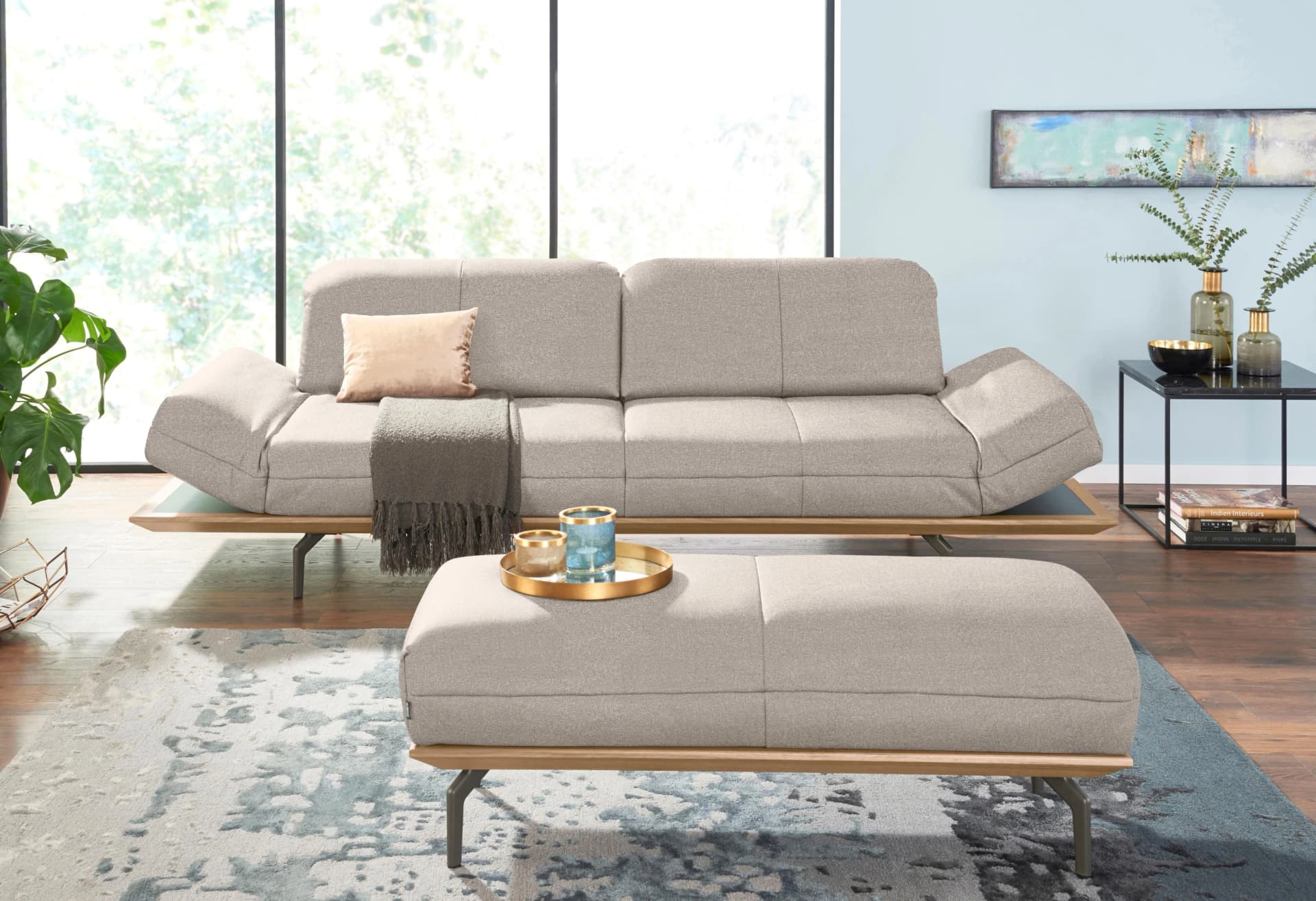 Polsterhocker CR.420 Designhocker Sitzhocker beige Creation BY ROLF BENZ
