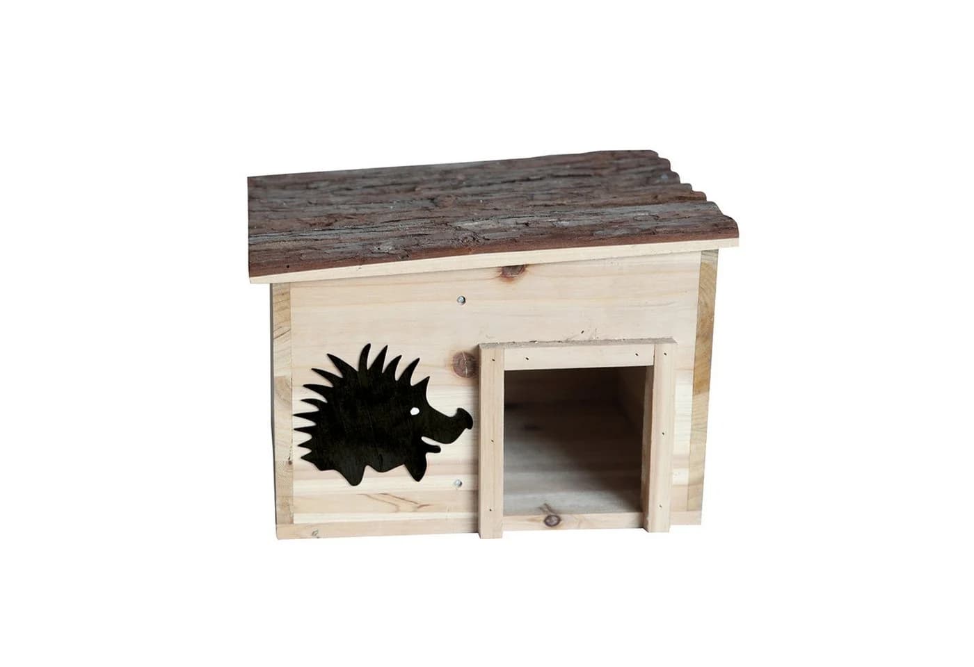 TOPCENT Igelhaus aus unbehandeltem Holz mit Rindendach - Bild 2