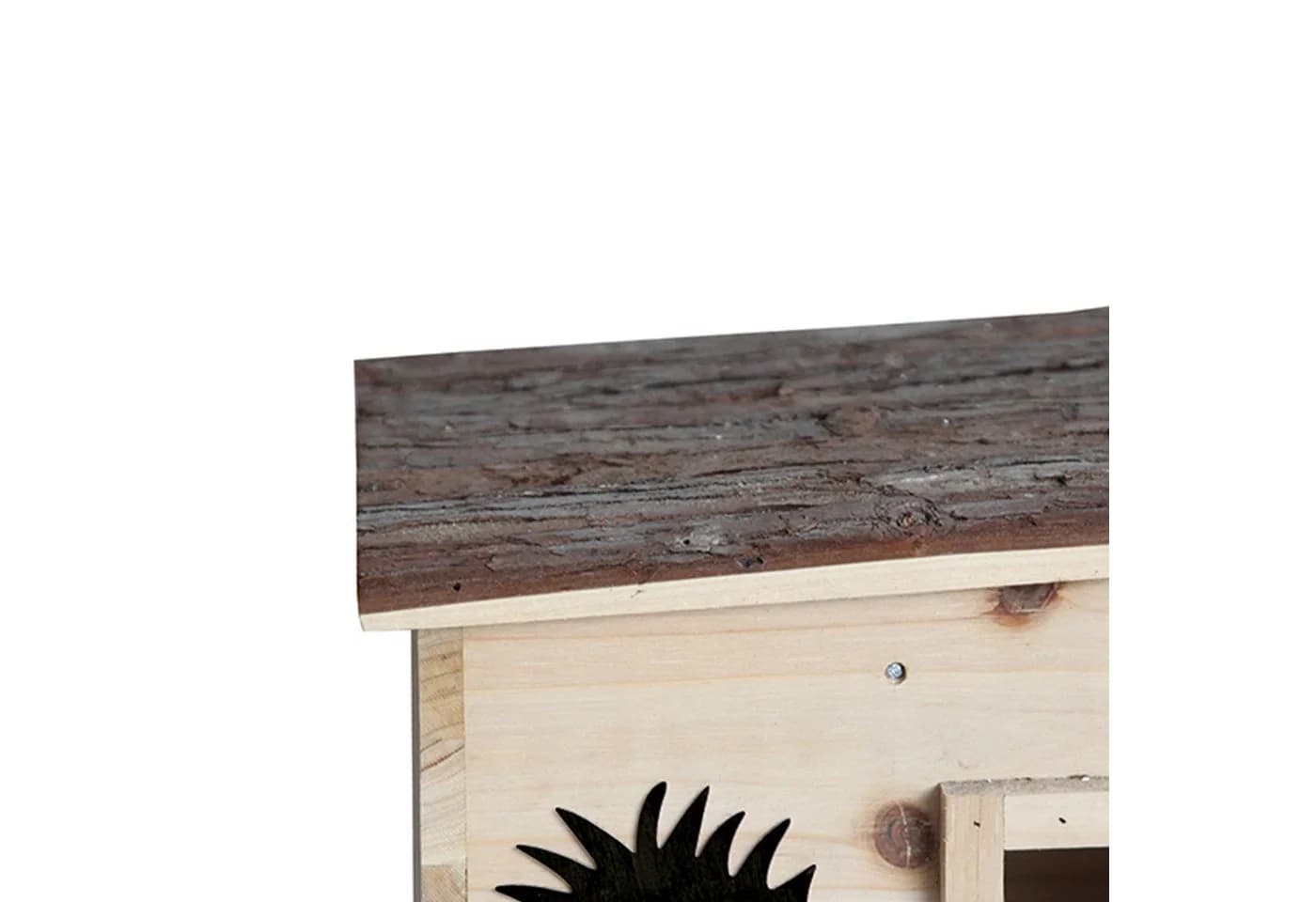 TOPCENT Igelhaus aus unbehandeltem Holz mit Rindendach - Bild 4