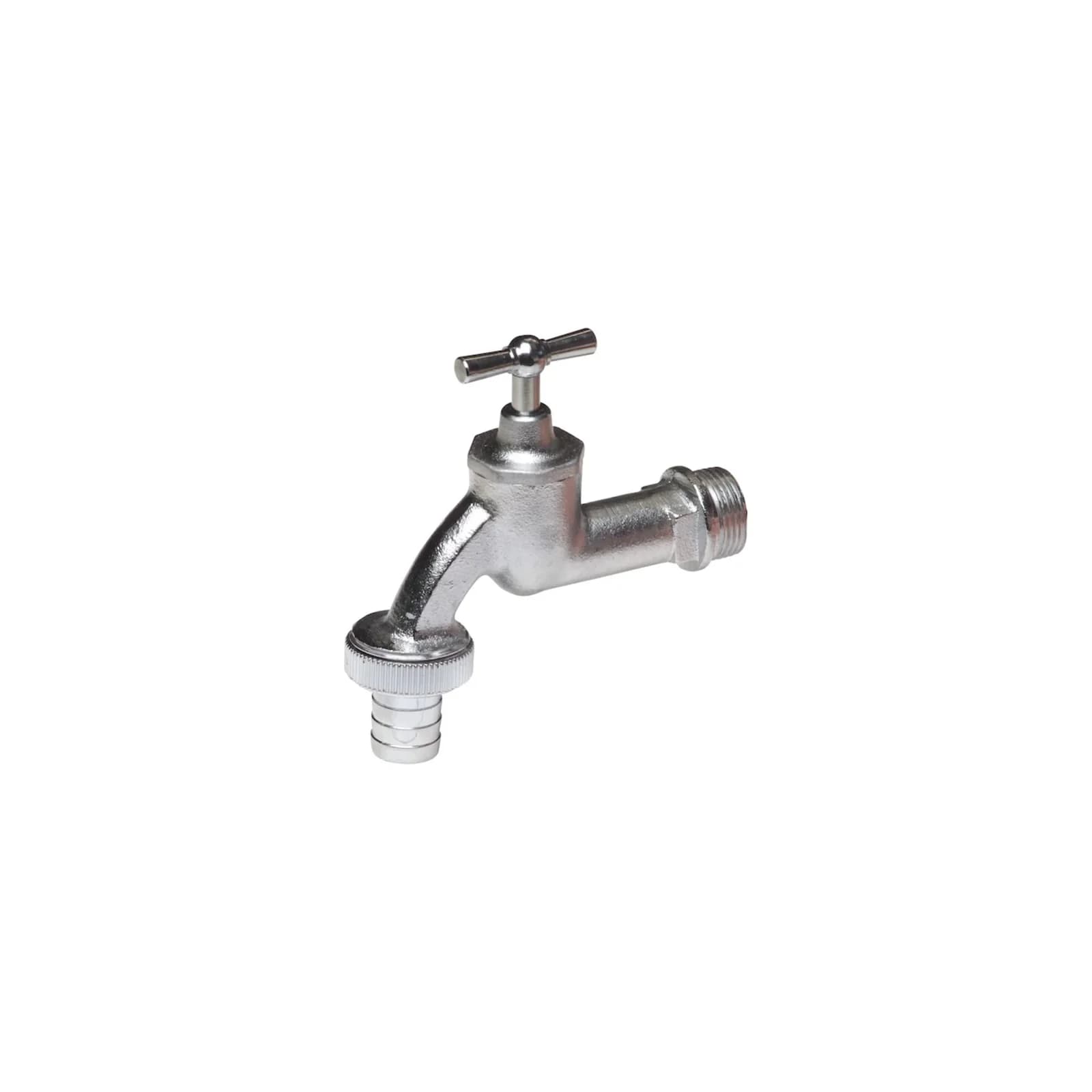 Floraworld Wasserhahn Messing matt verchromt mit Auslauftülle classic 1/2 Zoll