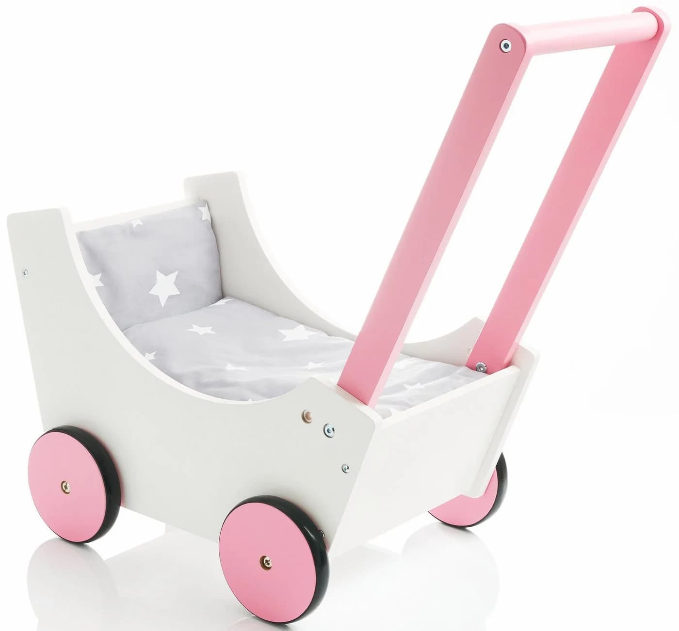 Sun Puppenwagen Speedy Sternchen 2 aus Holz rosa