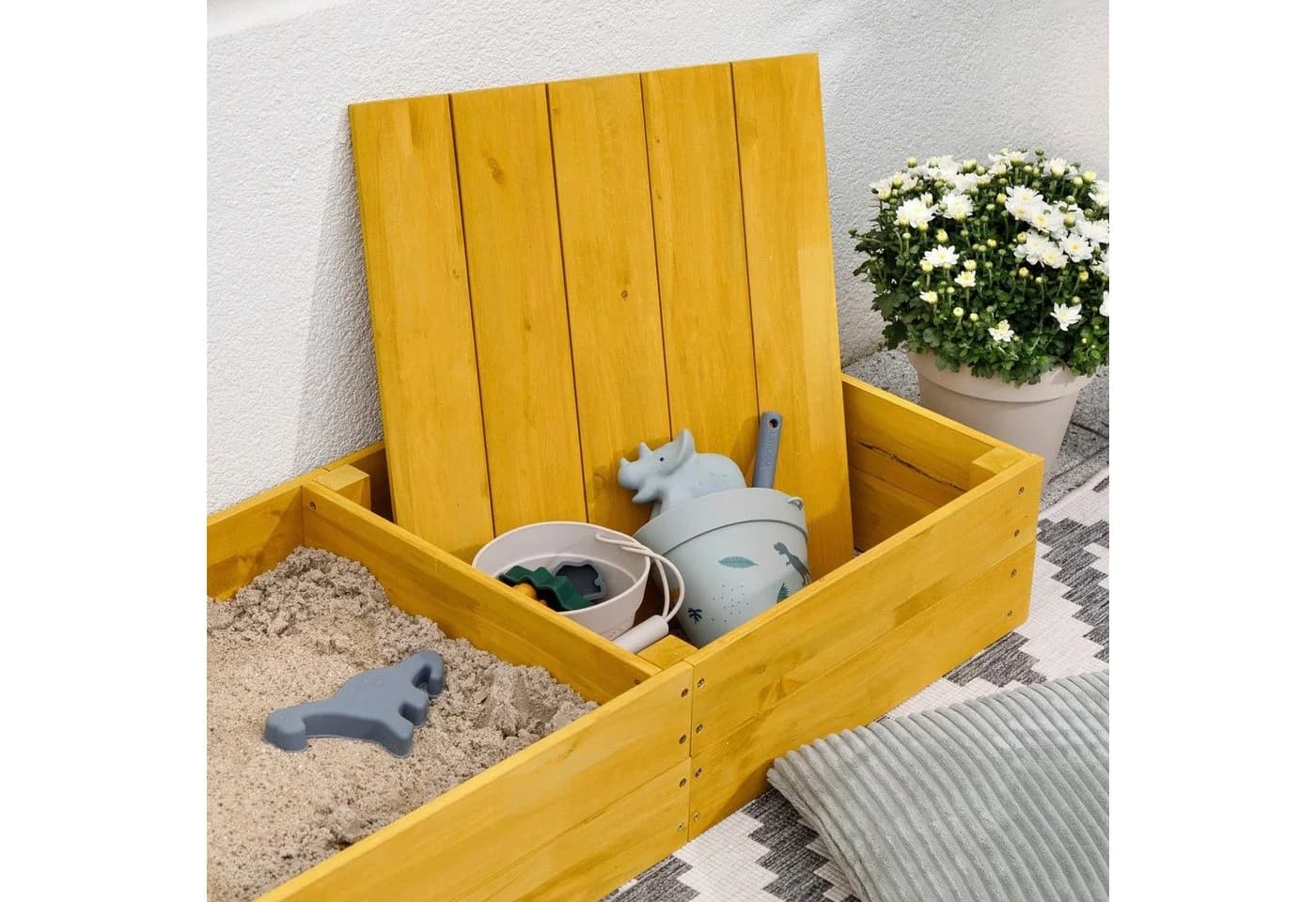 MUDDY BUDDY® Sandkasten Flexy Style Warmgrau-Ocker Holzschutz - Bild 5
