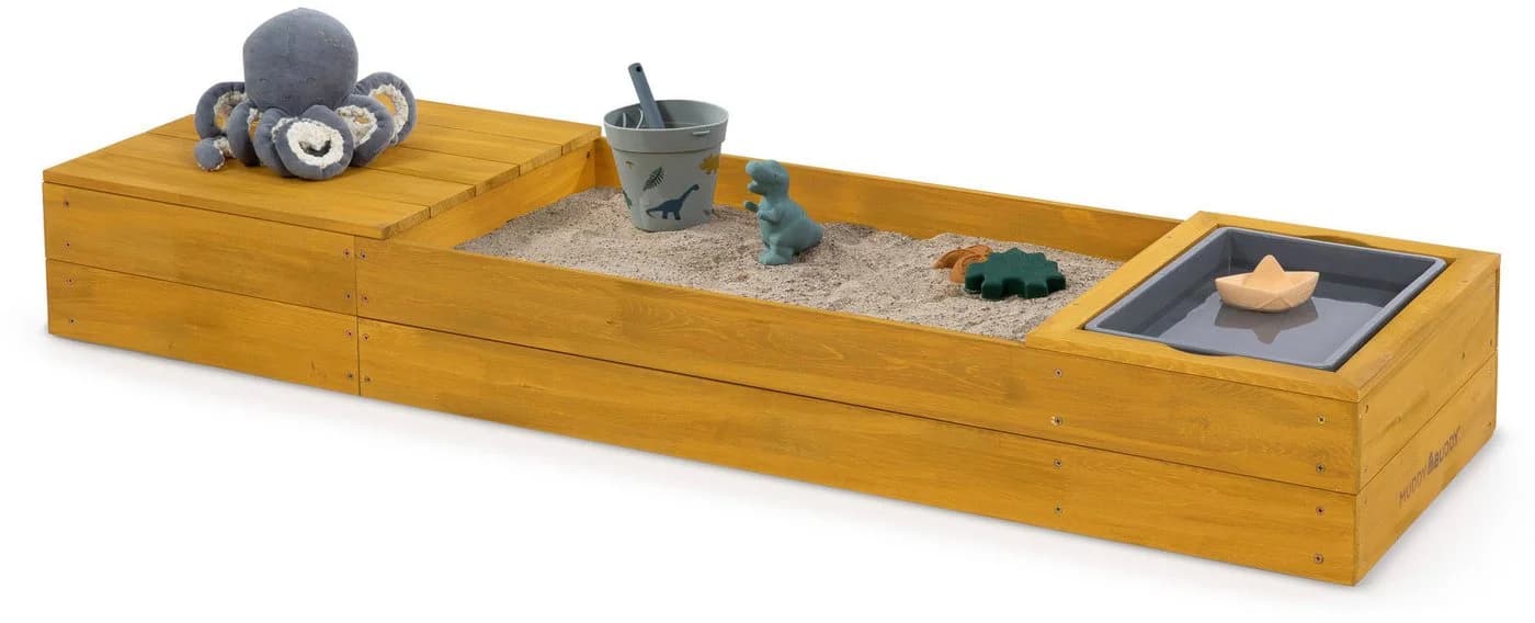MUDDY BUDDY Space Saver Sandkasten ocker Massivholz mit Wanne - Bild 2