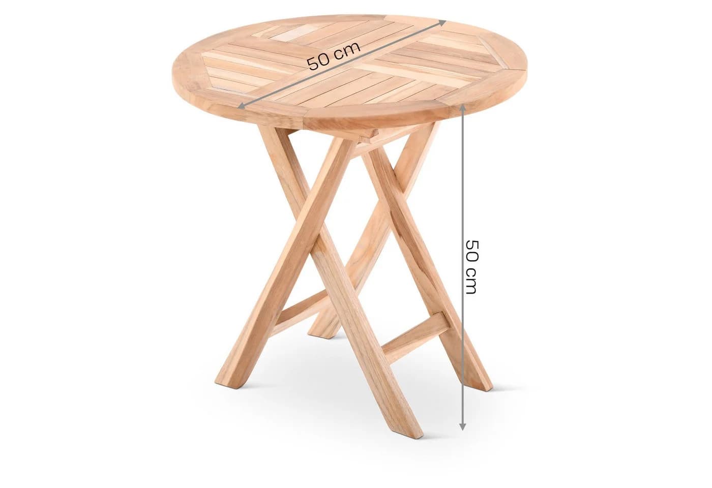 Raburg Beistelltisch Teakholz massiv 50 cm rund oder quadratisch - Bild 5