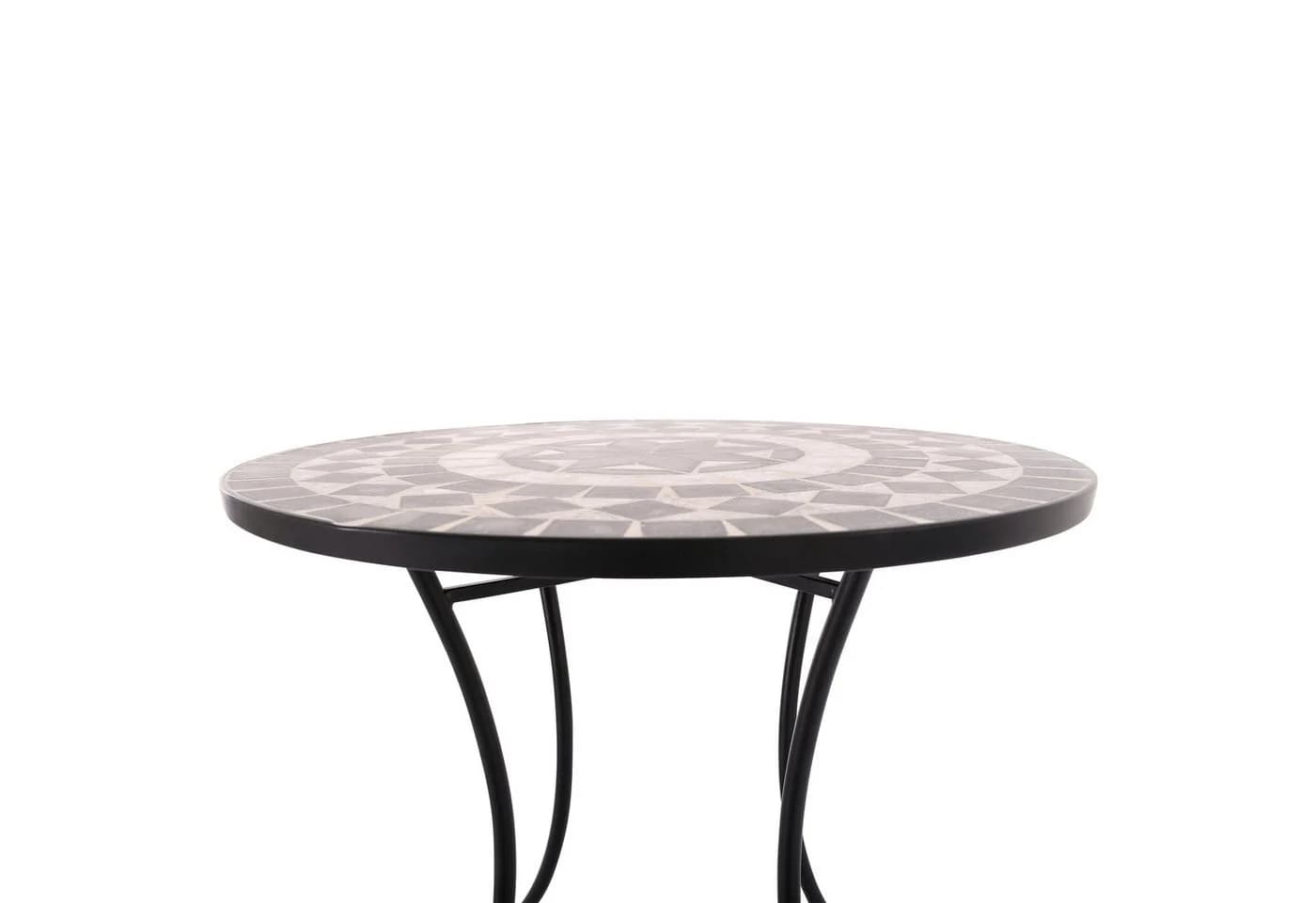 Raburg Mosaiktisch Mayla Rund Schwarz Beige Metall - Bild 3