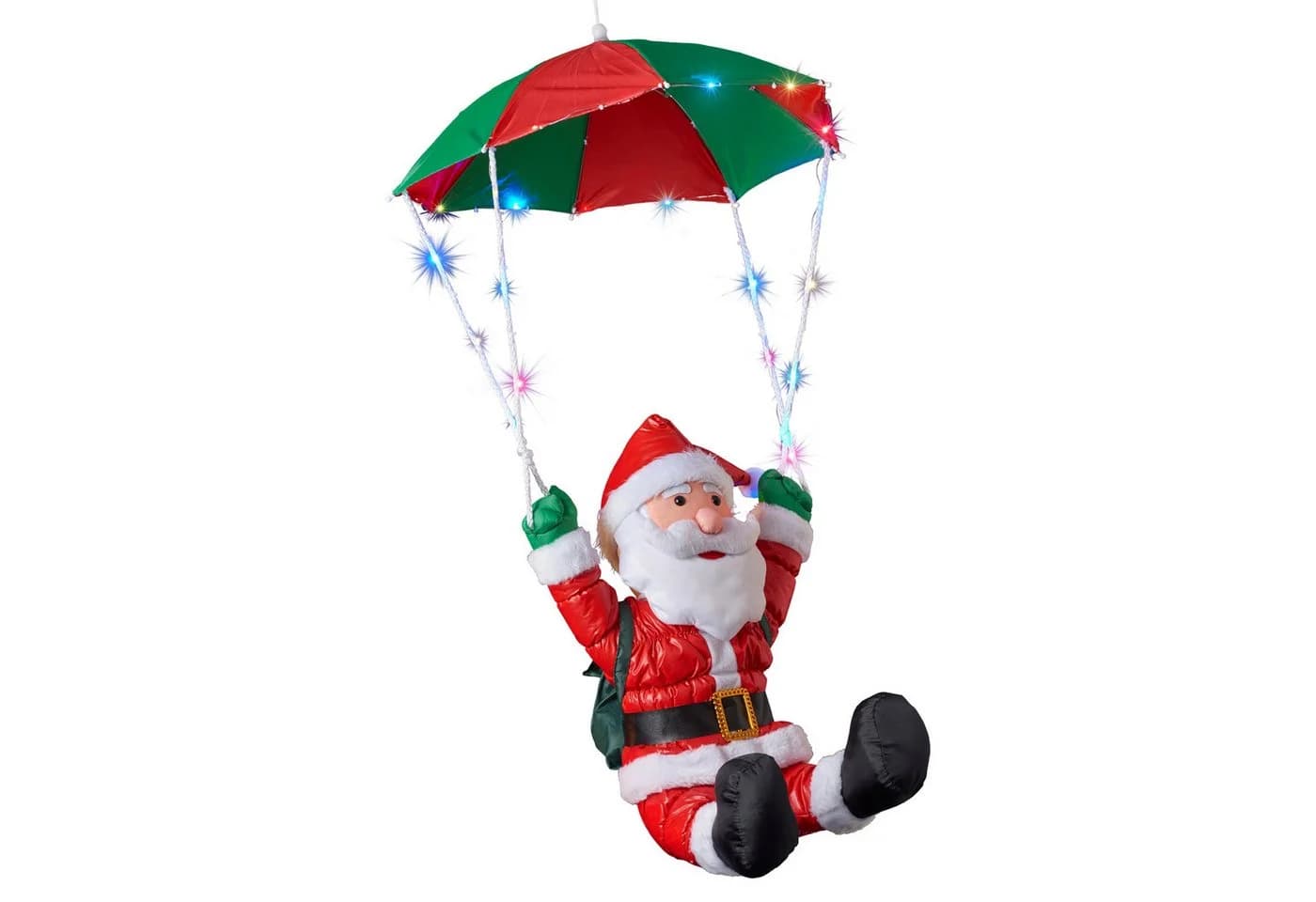 Raburg LED-Dekofigur Santa Claus Weihnachtsmann mit buntem LED-Fallschirm - Bild 2