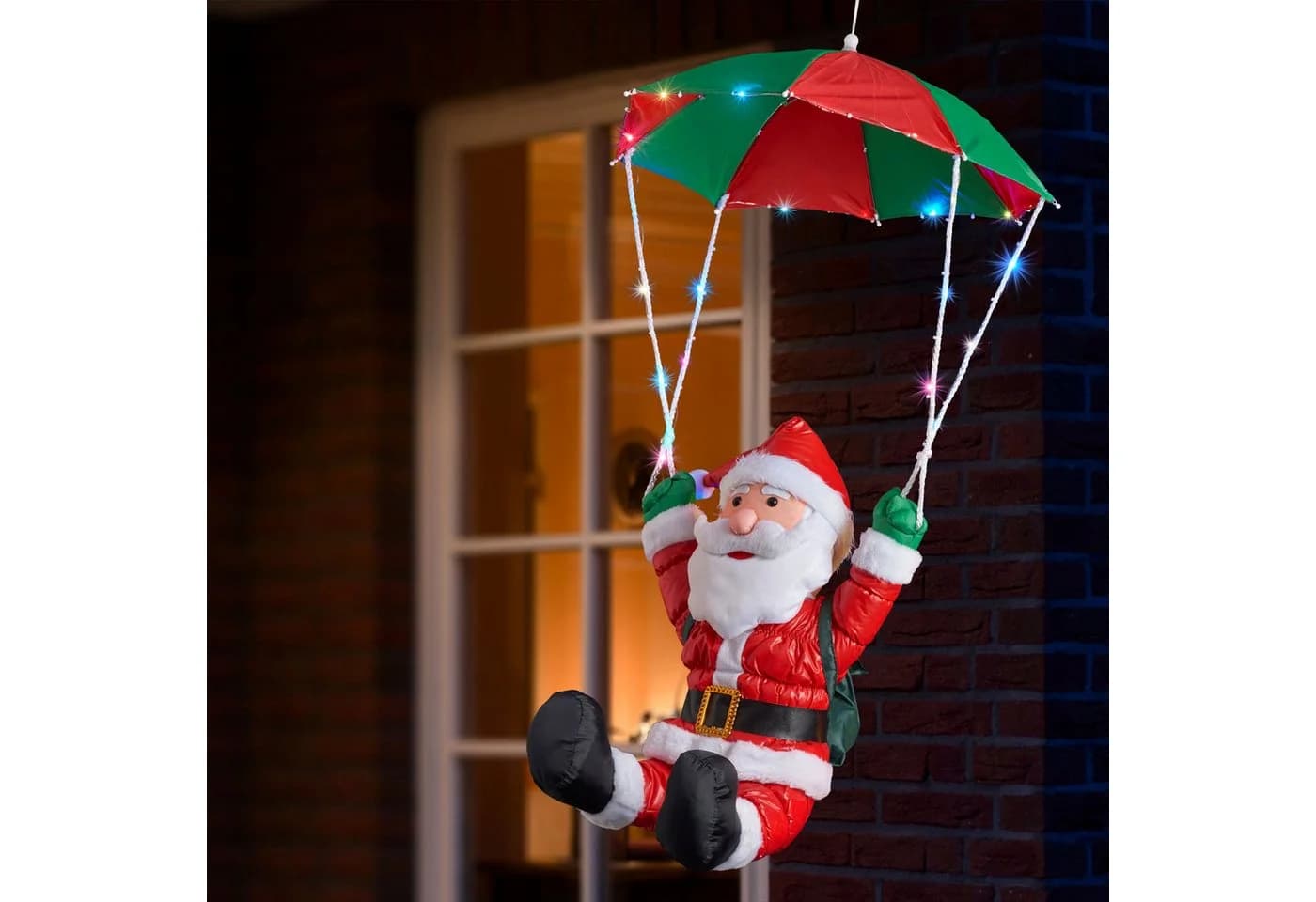 Raburg LED-Dekofigur Santa Claus Weihnachtsmann mit buntem LED-Fallschirm - Bild 4
