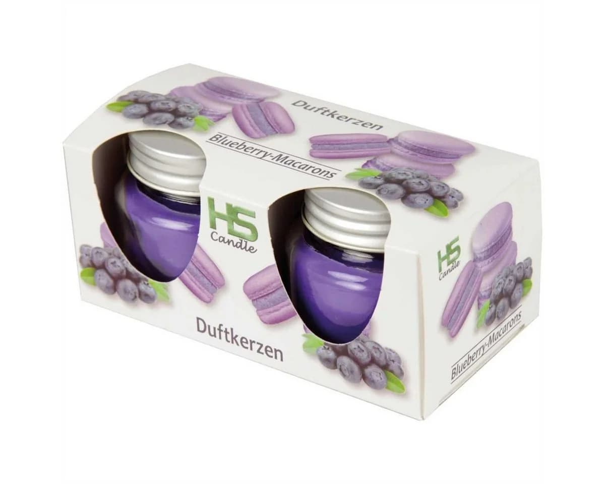 HS Candle Duftkerze mit Deckel 2-tlg. Macaron Blaubeere Violett - Bild 2