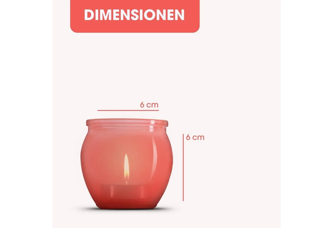 HS Candle Windlicht Set 4-teilig Glas Apricot mit Teelichtern