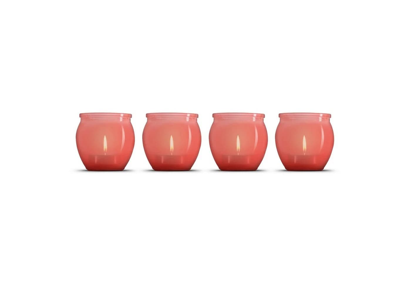 HS Candle Windlicht Set 4-teilig Glas Apricot mit Teelichtern - Bild 2