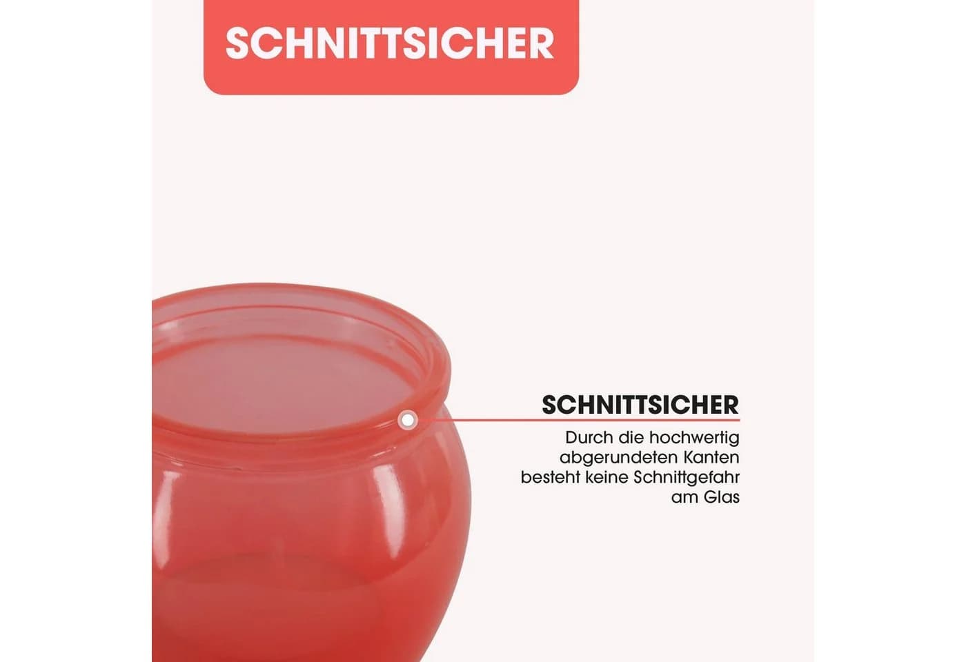 HS Candle Windlicht Set 4-teilig Glas Apricot mit Teelichtern - Bild 5