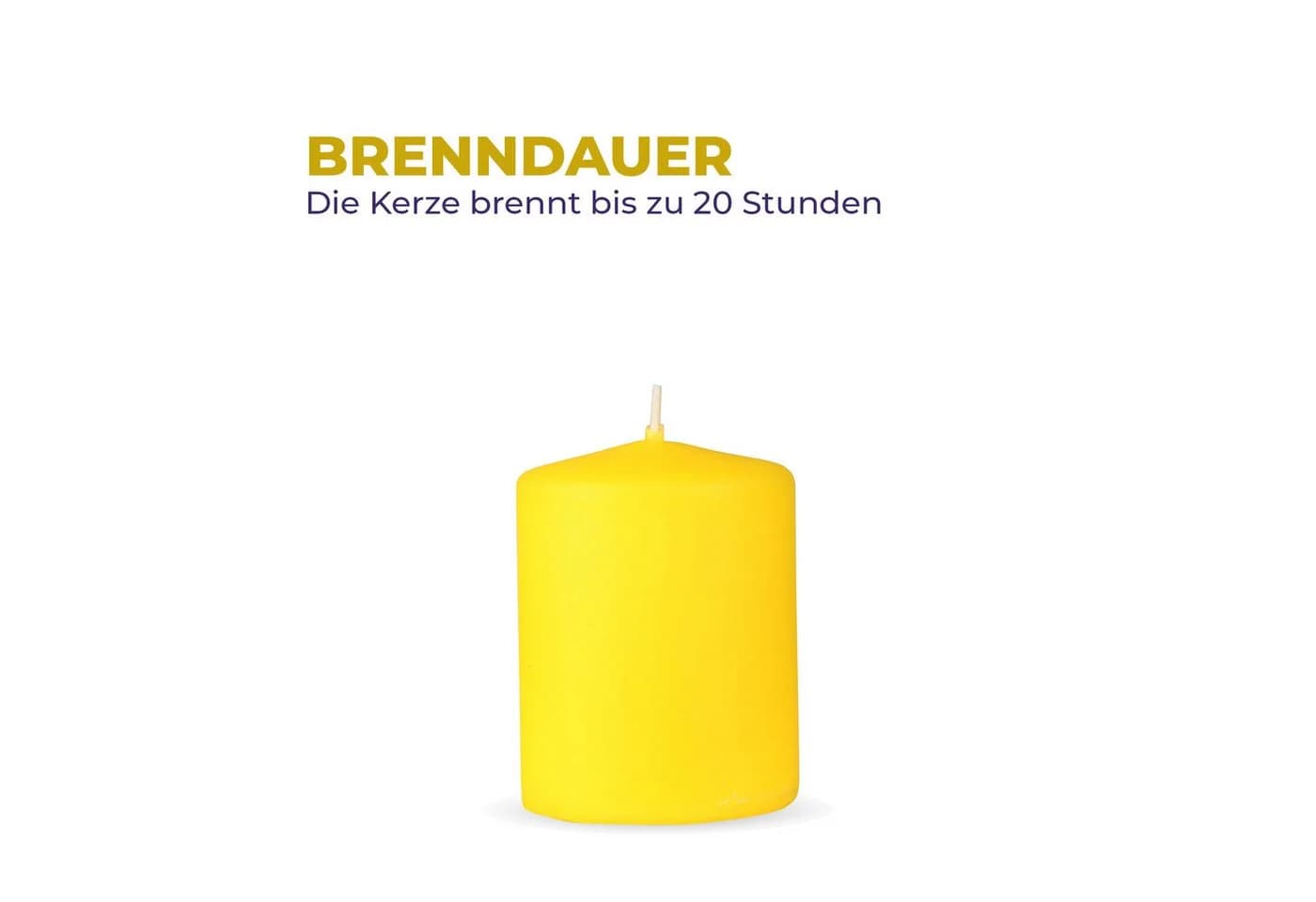 HS Candle Stumpenkerze Gelb Ø7cm Unparfümiert Wachs - Bild 1