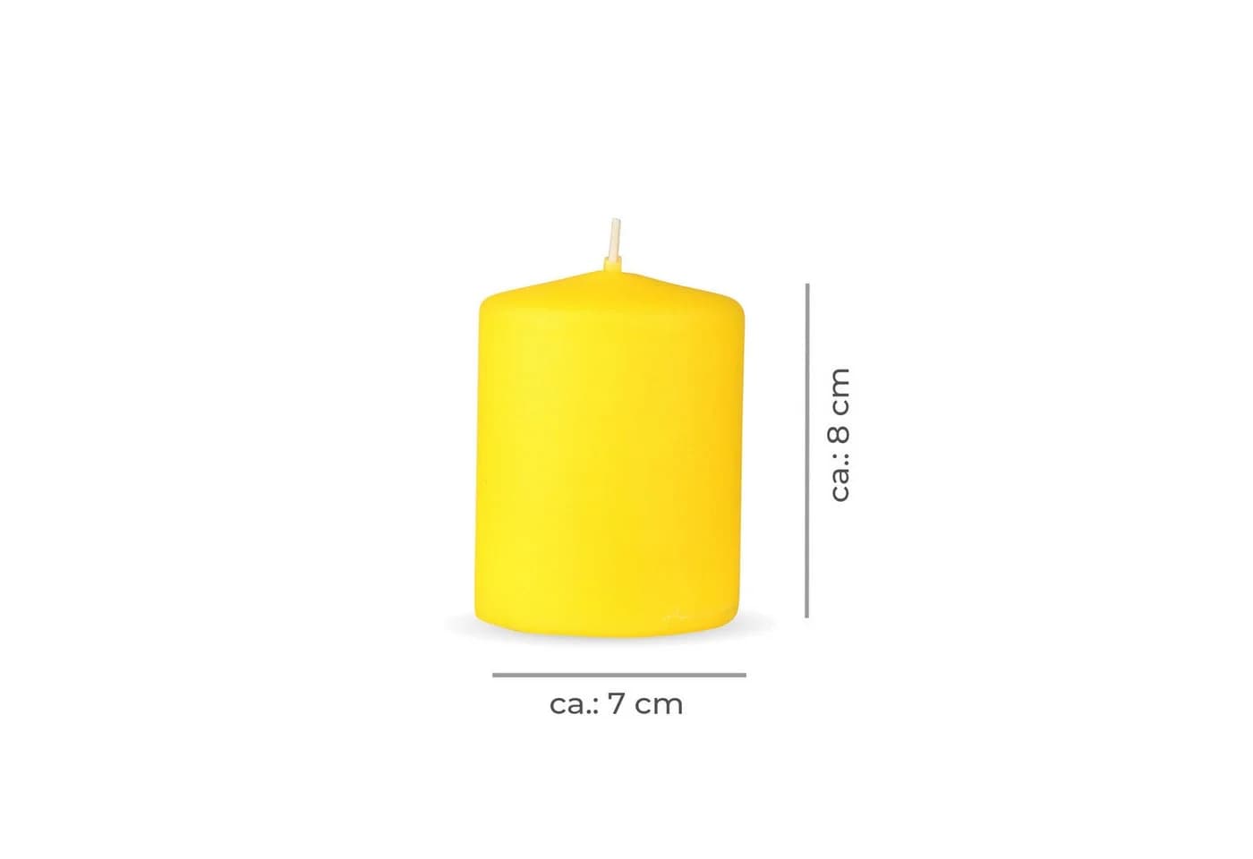 HS Candle Stumpenkerze Gelb Ø7cm Unparfümiert Wachs - Bild 3