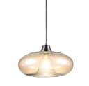NOWA Pendelleuchte LILLE Nickel matt Glas amber Höhenverstellbar Bild 1