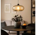 NOWA Pendelleuchte LILLE Nickel matt Glas amber Höhenverstellbar Bild 3