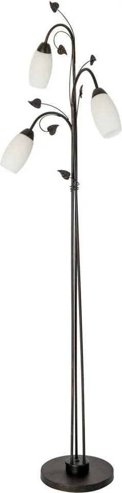 NOWA Stehlampe VENEZIA Rostfarben Weiß Glas E14 Antik - Bild 3
