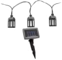 NOWA Solar-Lichterkette 10x LED Laterne Schwarz Warmweiß Bild 1