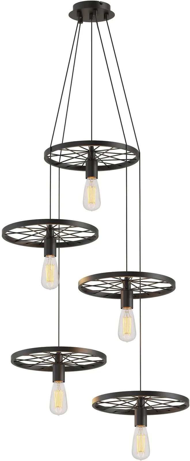 NOWA Hängeleuchte JAN Schwarz Metall Glas Ø30cm H150cm