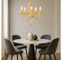 GLOBO Lighting Kronleuchter MARIE Gold Acrylkristalle Hängeleuchte Bild 1