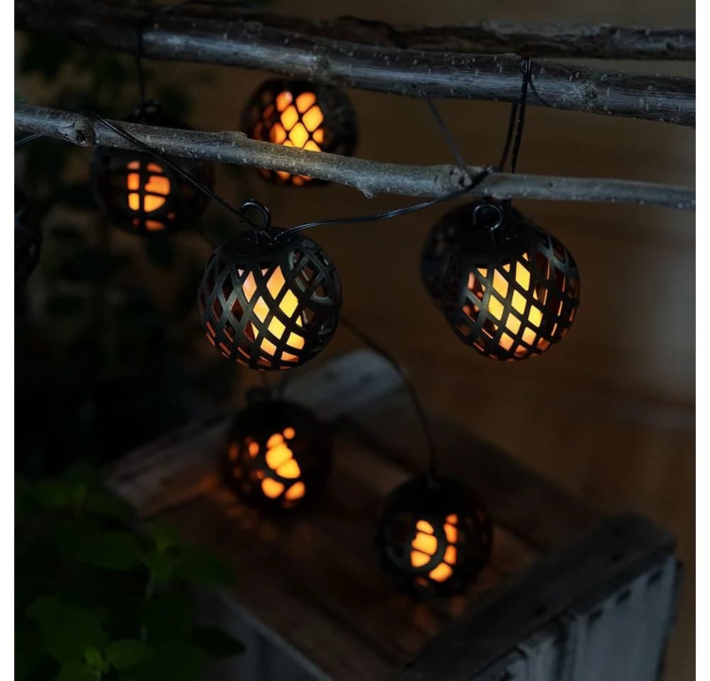NOWA LED Dekolicht Solarlichterkette Schwarz Feuereffekt - Bild 5