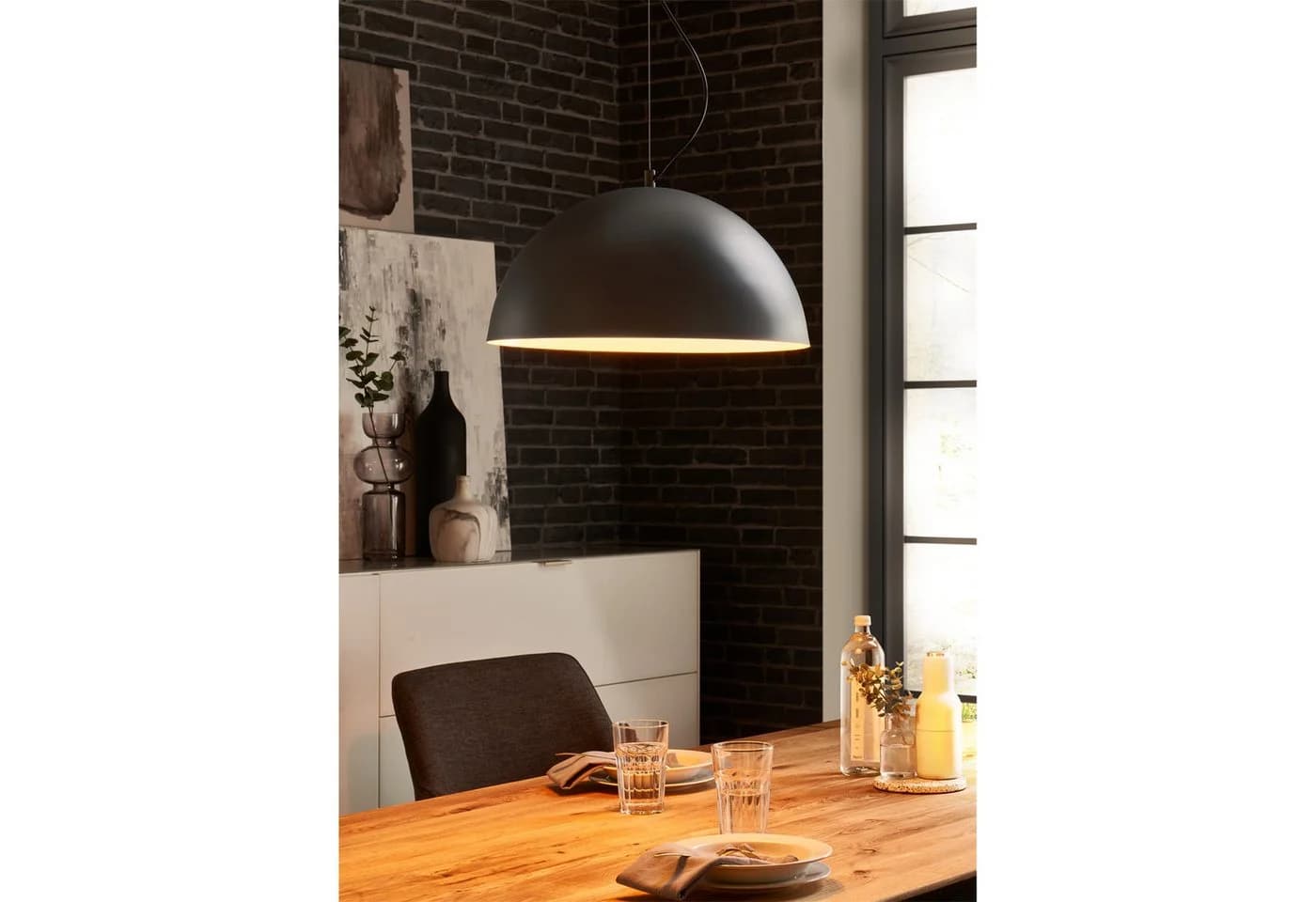 NOWA Pendelleuchte Kalisto - Schwarzes Metall - Industrie Look