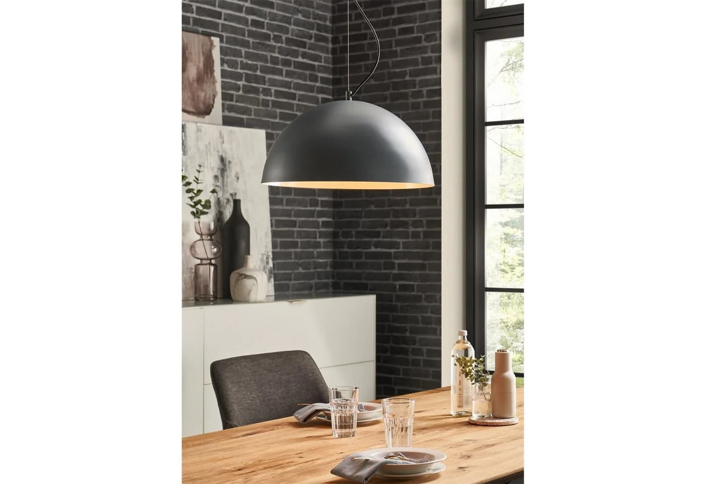 NOWA Pendelleuchte Kalisto - Schwarzes Metall - Industrie Look - Bild 3