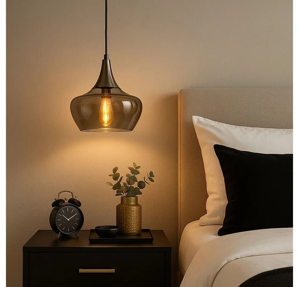 NOWA Pendelleuchte Nickel Glas rauchfarben - Bild 5