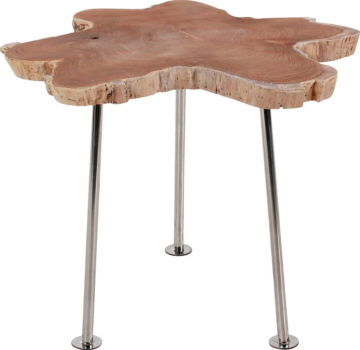 Couchtisch GUTMANN FACTORY Teak Massivholz Silber