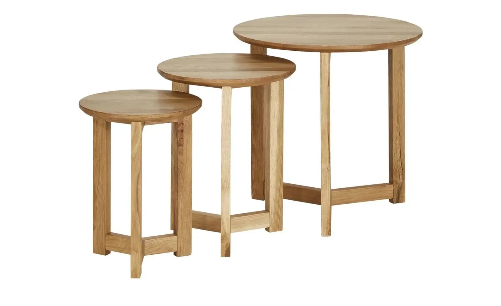 Höffner Beistelltische 3er-Set Gera Massivholz Braun