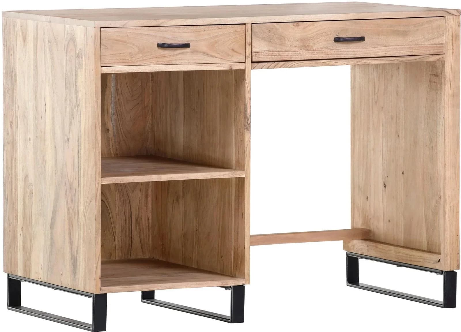 GUTMANN FACTORY Schreibtisch Georgia Beige Massivholz Akazie