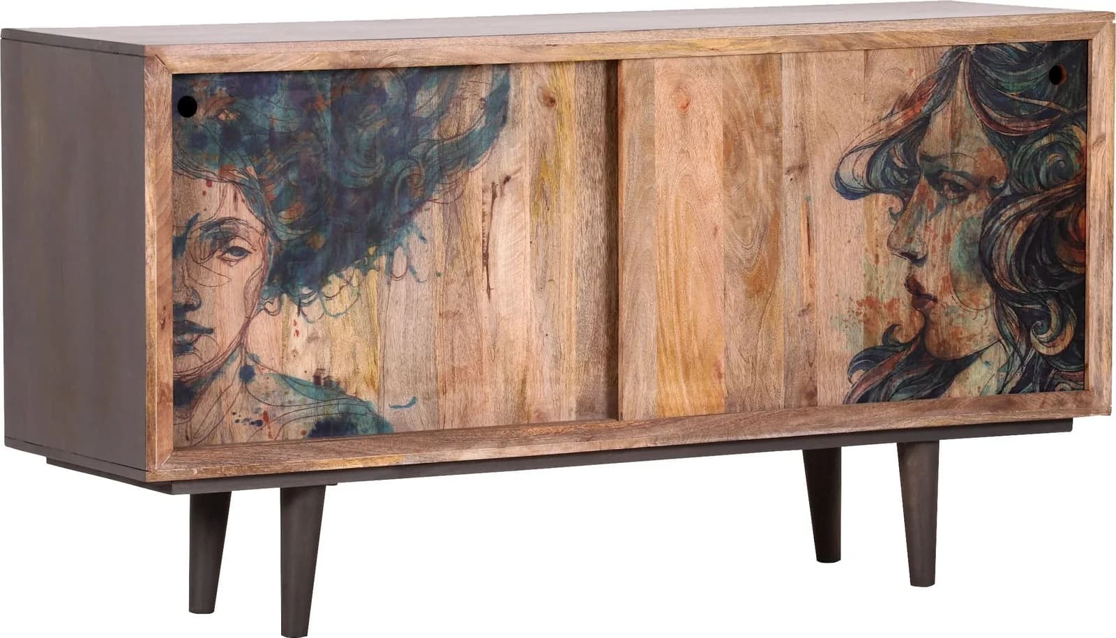 GUTMANN FACTORY Sideboard Venice Grau Massivholz