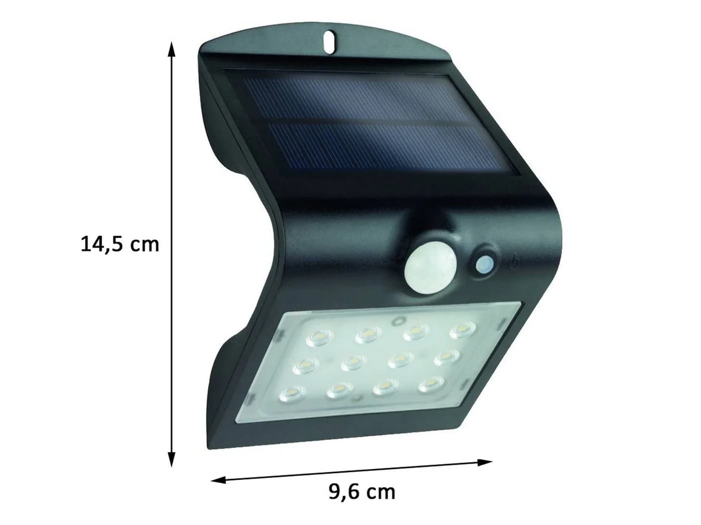 REV Außen-Wandleuchte Bewegungsmelder LED Solarlicht Schwarz
