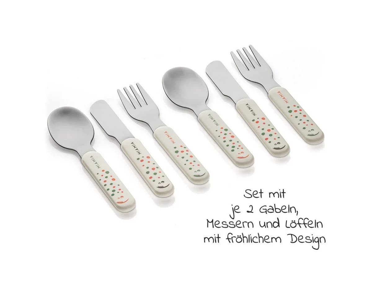 MiaMia Kinderbesteck 6-tlg. Weiß Edelstahl & Kunststoff - Bild 4