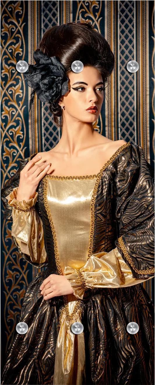 Garderobenleiste QUEENCE Frau klassisch Gold mit 6 Haken