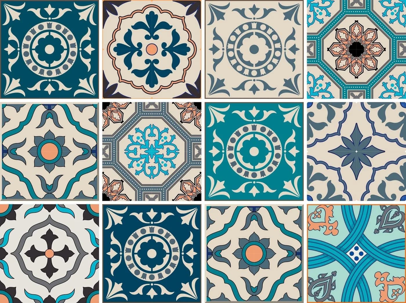 HOME AFFAIRE Fliesenaufkleber Ornamente Blau Türkis 12er Set - Bild 2
