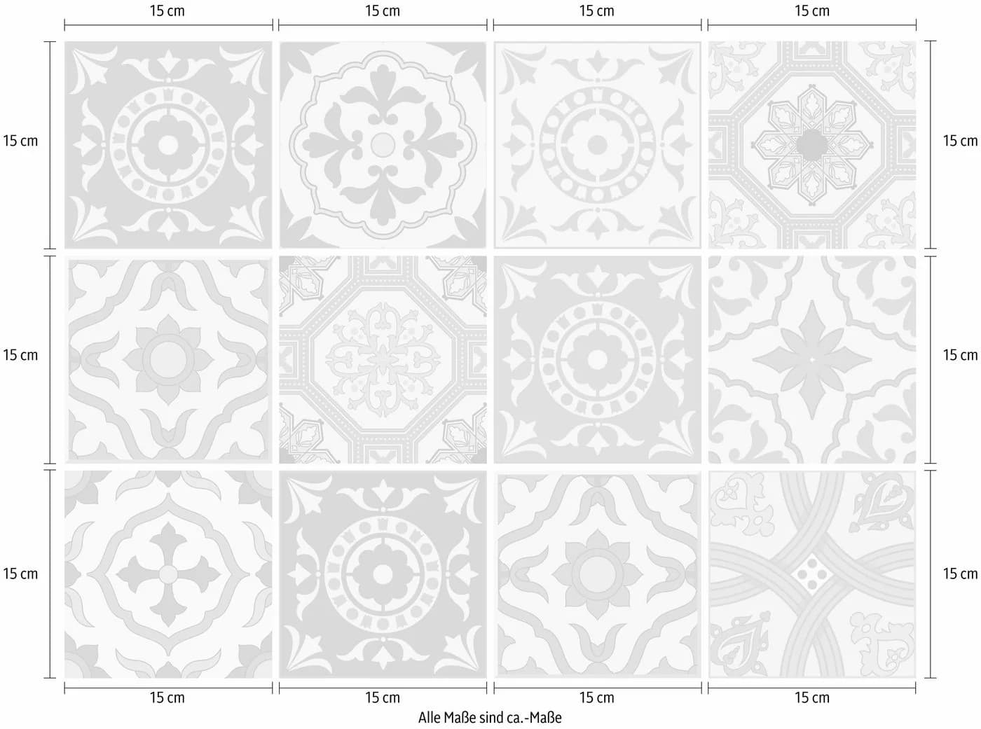 HOME AFFAIRE Fliesenaufkleber Ornamente Blau Türkis 12er Set - Bild 3