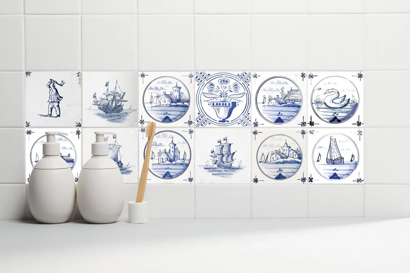 HOME AFFAIRE Fliesenaufkleber Maritim Blau Weiß 12er Set - Bild 5