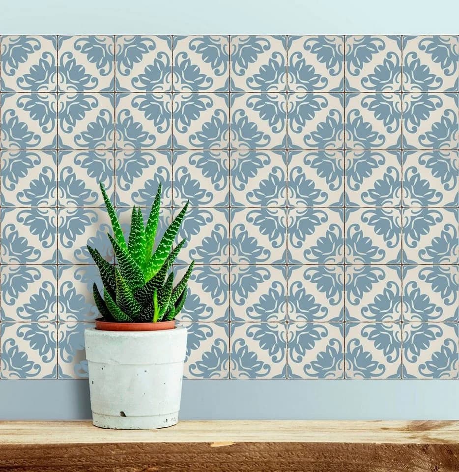 HOME AFFAIRE Fliesenaufkleber Ornamente Grau 12er Set