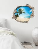 queence Wandtattoo Paradies Blau 3D-Effekt Wanddurchbruch Bild 1