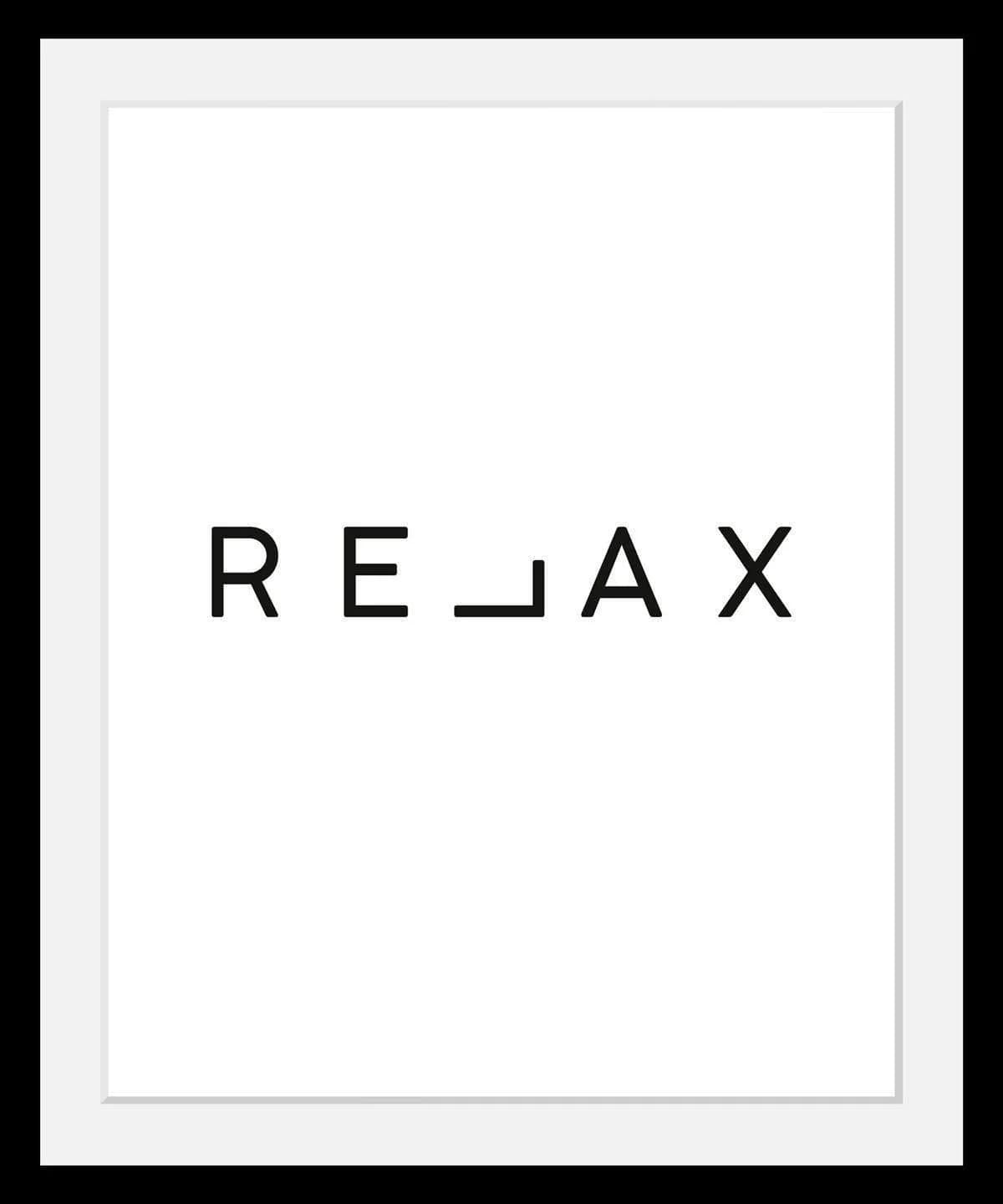 queence Bild Relax, Humor, Motivationsbilder, Schwarz-Weiß, HD Premium Poster-Druck inkl. Holzrahmen