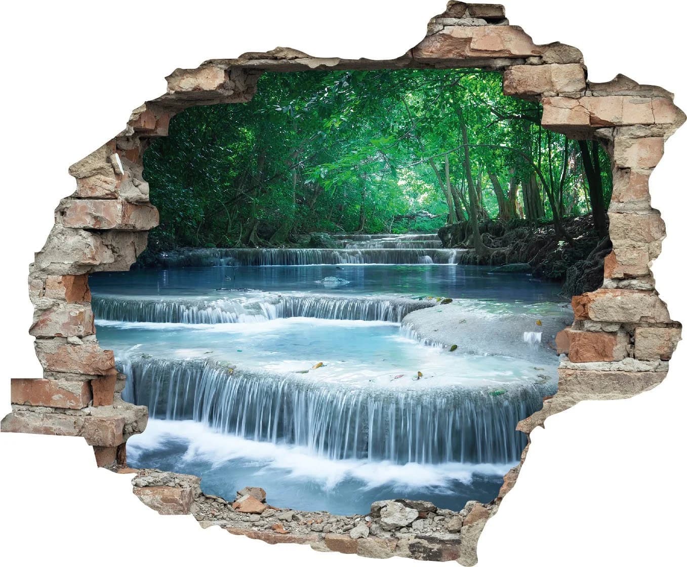 QUEENCE Wandtattoo Fluss Beige 3D Wanddurchbruch - Bild 2