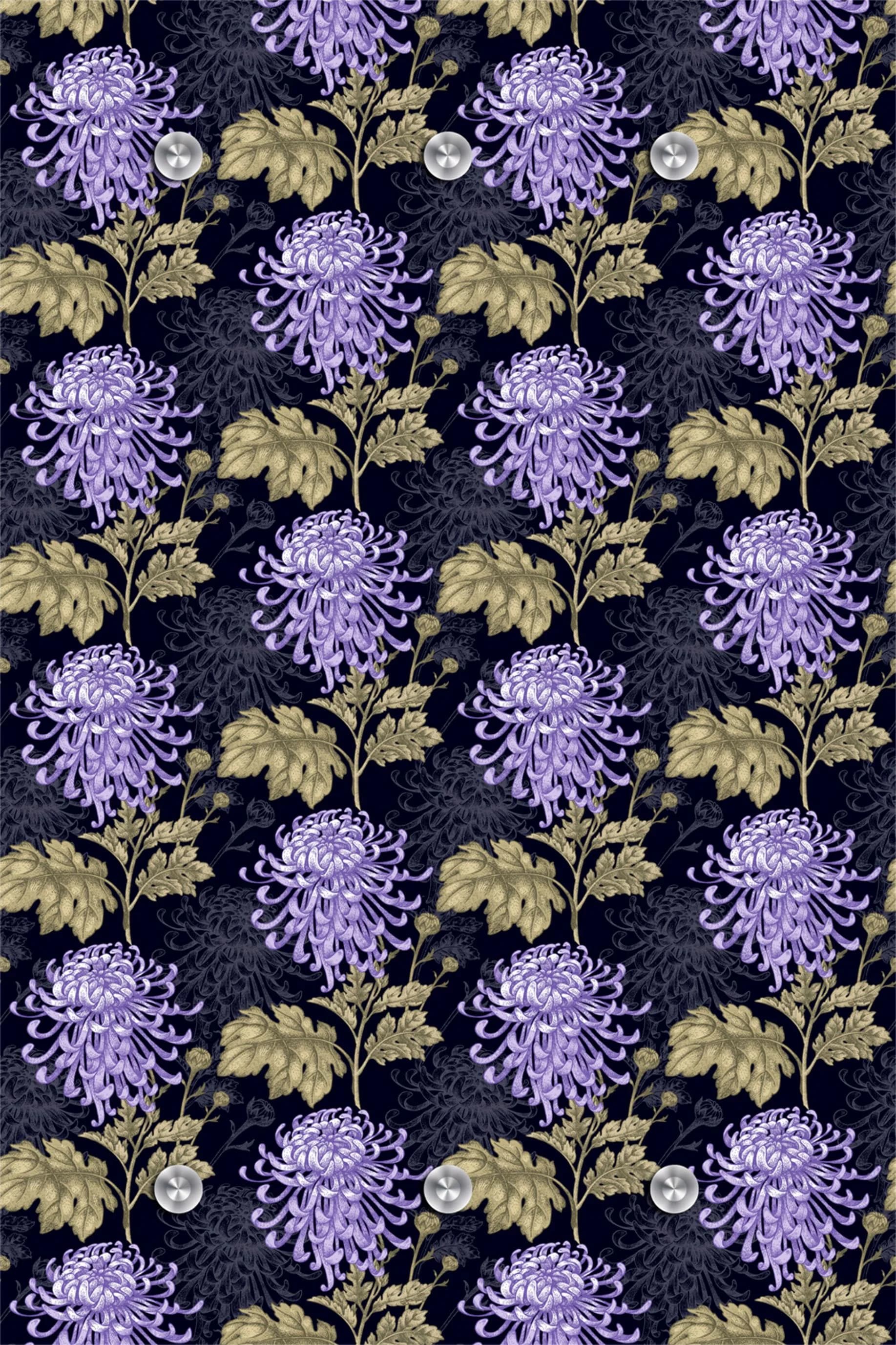QUEENCE Garderobenleiste Blumen Lila mit 6 Haken