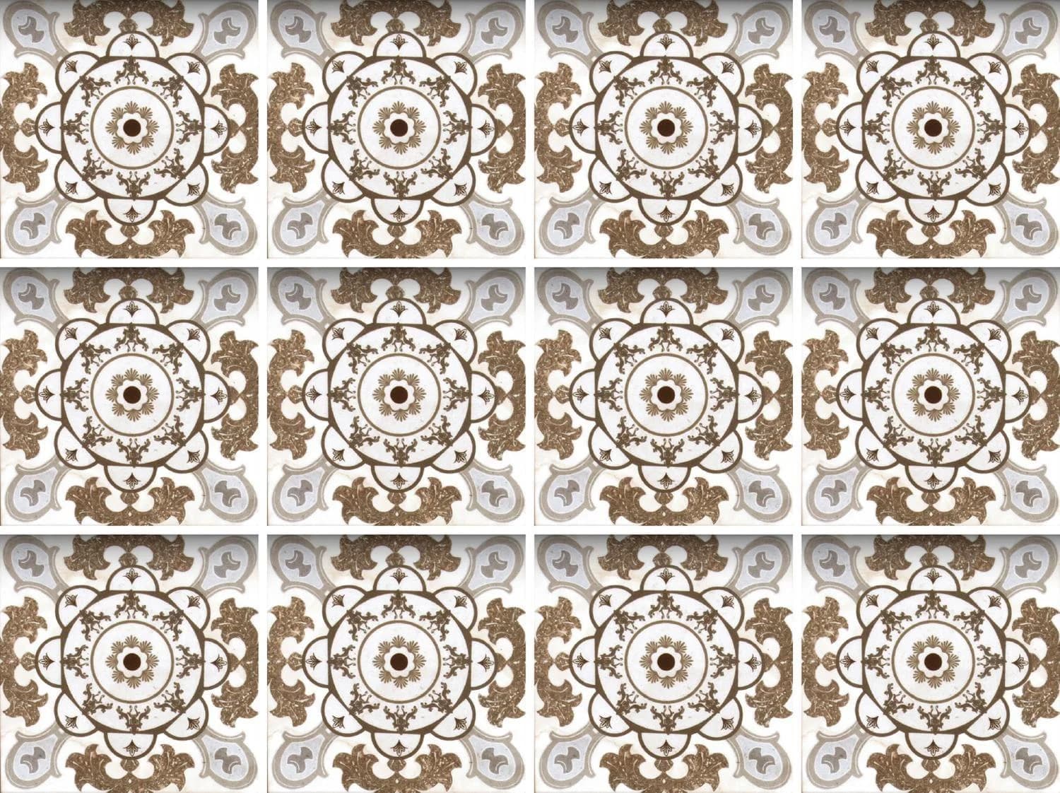 QUEENCE Fliesenaufkleber Mosaik Muster Braun Grau 12er Set
