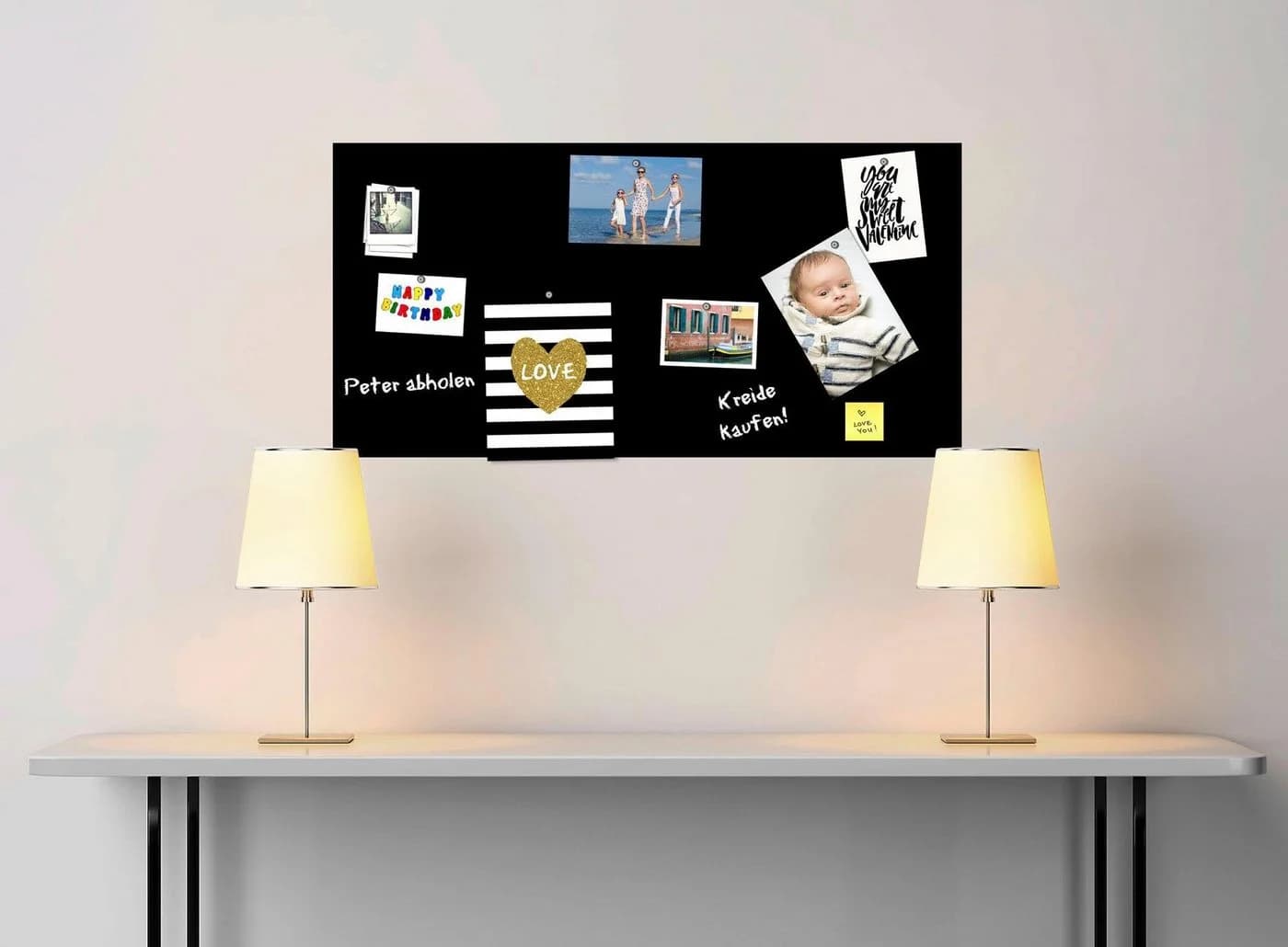 QUEENCE Magnetische Tafelfolie Schwarz Selbstklebend Memo-Board