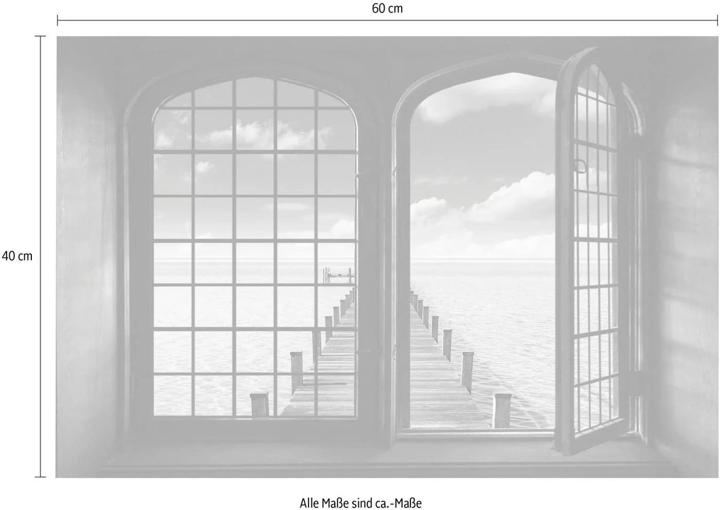 QUEENCE Wandsticker Bora Bora Blau 3D Fensterdurchbruch - Bild 3